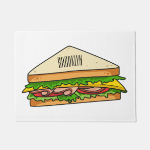 Sandwich Cartoon Illustration Fußmatte