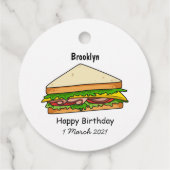 Sandwich Cartoon Illustration Geschenkanhänger (Rückseite)
