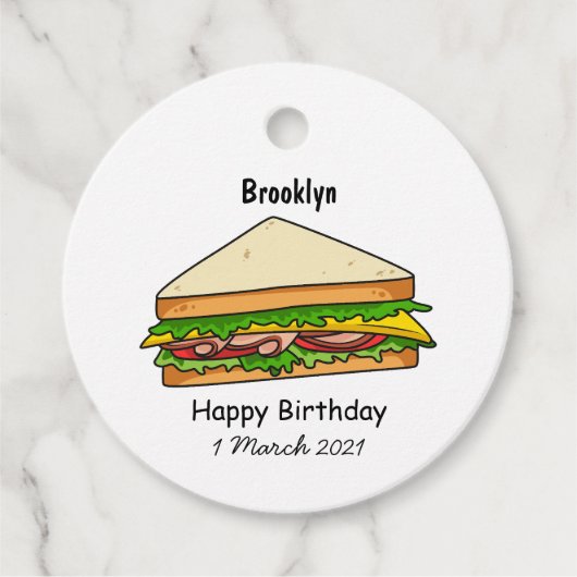 Sandwich Cartoon Illustration Geschenkanhänger (Vorderseite)