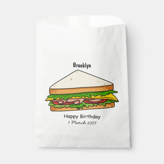 Sandwich Cartoon Illustration Geschenktütchen (Vorderseite)