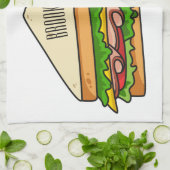 Sandwich Cartoon Illustration Geschirrtuch (Gefaltet)