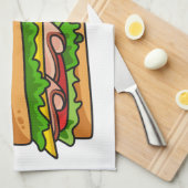 Sandwich Cartoon Illustration Geschirrtuch (Viertel Falte)