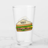 Sandwich Cartoon Illustration Glas (Rückseite)