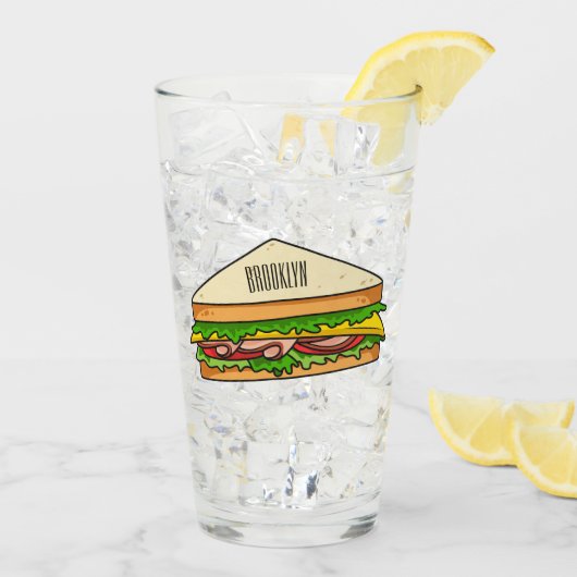 Sandwich Cartoon Illustration Glas (Rückseite Ice)