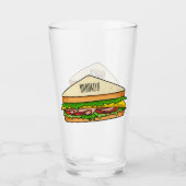 Sandwich Cartoon Illustration Glas (Vorderseite)