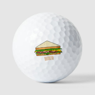 Sandwich Cartoon Illustration Golfball