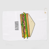 Sandwich Cartoon Illustration Golfhandtuch (Horizontal)