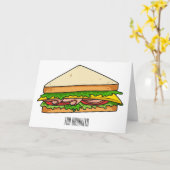 Sandwich Cartoon Illustration Karte (Gelbe Blume)