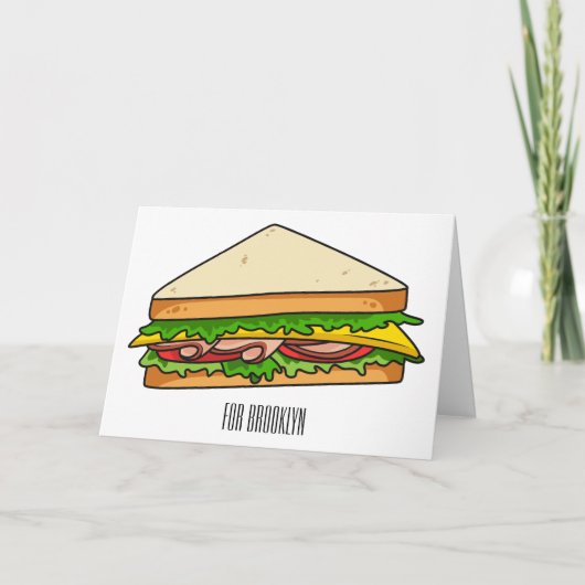 Sandwich Cartoon Illustration Karte (Vorderseite)