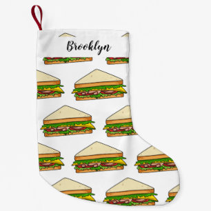 Sandwich Cartoon Illustration Kleiner Weihnachtsstrumpf