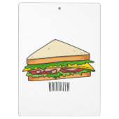 Sandwich Cartoon Illustration Klemmbrett (Rückseite)