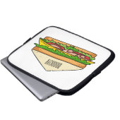 Sandwich Cartoon Illustration Laptopschutzhülle (Vorne Knopf)