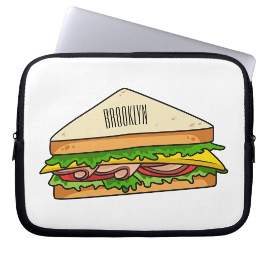 Sandwich Cartoon Illustration Laptopschutzhülle (Vorderseite)