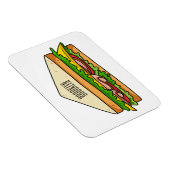Sandwich Cartoon Illustration Magnet (Rechte Seite)