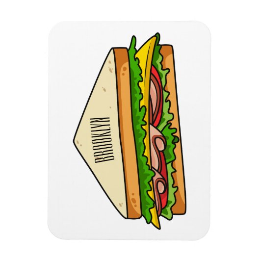 Sandwich Cartoon Illustration Magnet (Vertikal)