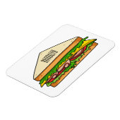 Sandwich Cartoon Illustration Magnet (Linke Seite)