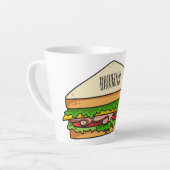 Sandwich Cartoon Illustration Milchtasse (Linke Ecke)