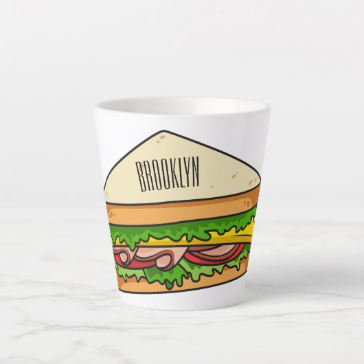 Sandwich Cartoon Illustration Milchtasse (Vorderseite)