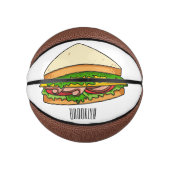 Sandwich Cartoon Illustration Mini Basketball (Vorderseite)