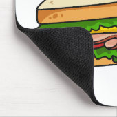 Sandwich Cartoon Illustration Mousepad (Ecke)