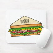 Sandwich Cartoon Illustration Mousepad (Mit Mouse)