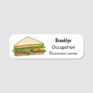 Sandwich Cartoon Illustration Namensschild
