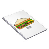 Sandwich Cartoon Illustration Notizblock (Rechte Seite)