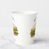 Sandwich Cartoon Illustration Pappbecher (Links)