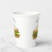 Sandwich Cartoon Illustration Pappbecher (Rechts)