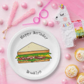 Sandwich Cartoon Illustration Pappteller (Party)