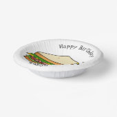 Sandwich Cartoon Illustration Pappteller (Gewinkelt)