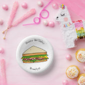 Sandwich Cartoon Illustration Pappteller (Party)