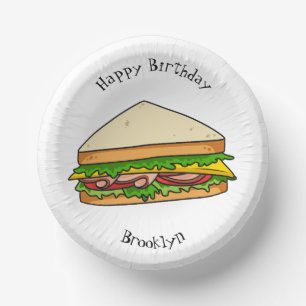 Sandwich Cartoon Illustration Pappteller