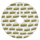 Sandwich Cartoon Illustration Polyester Weihnachtsbaumdecke (Vorderseite)