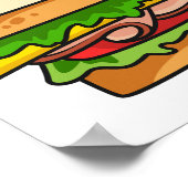 Sandwich Cartoon Illustration Poster (Ecke)