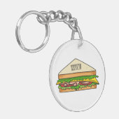 Sandwich Cartoon Illustration Schlüsselanhänger (Vorderseite links)