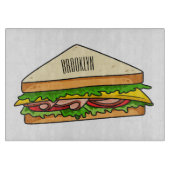 Sandwich Cartoon Illustration Schneidebrett (Vorderseite)