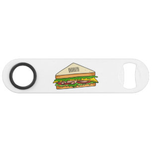 Sandwich Cartoon Illustration Speed Flaschenöffner