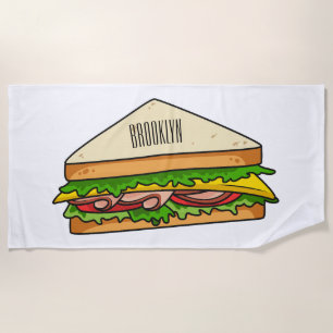 Sandwich Cartoon Illustration Strandtuch