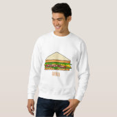 Sandwich Cartoon Illustration Sweatshirt (Vorne ganz)