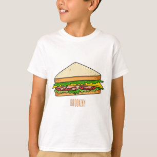 Sandwich Cartoon Illustration T-Shirt