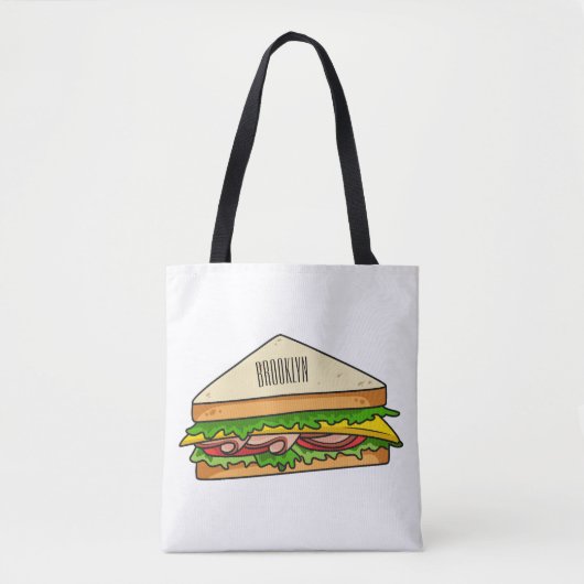 Sandwich Cartoon Illustration Tasche (Vorderseite)