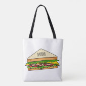 Sandwich Cartoon Illustration Tasche (Rückseite)
