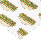 Sandwich Cartoon Illustration Tischdecke (Schrägansicht)