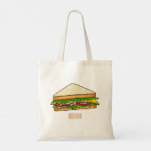Sandwich Cartoon Illustration Tragetasche (Rückseite)