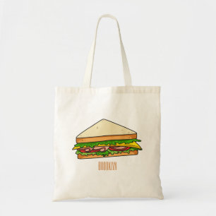 Sandwich Cartoon Illustration Tragetasche