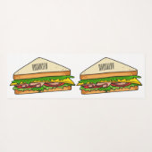 Sandwich Cartoon Illustration Yogamatte (Rückseite (Horizontal))