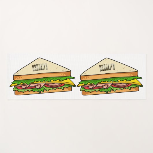Sandwich Cartoon Illustration Yogamatte (Vorderseite (Horizontal))