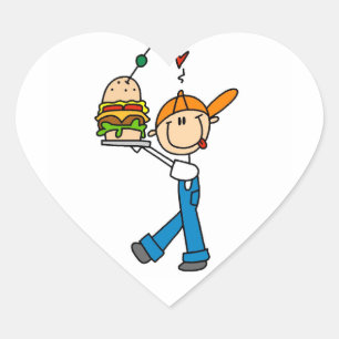 Sandwich Connoisseur Strichmännchen Herz-Aufkleber