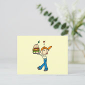 Sandwich Connoisseur Strichmännchen Postkarte (Stehend Vorderseite)